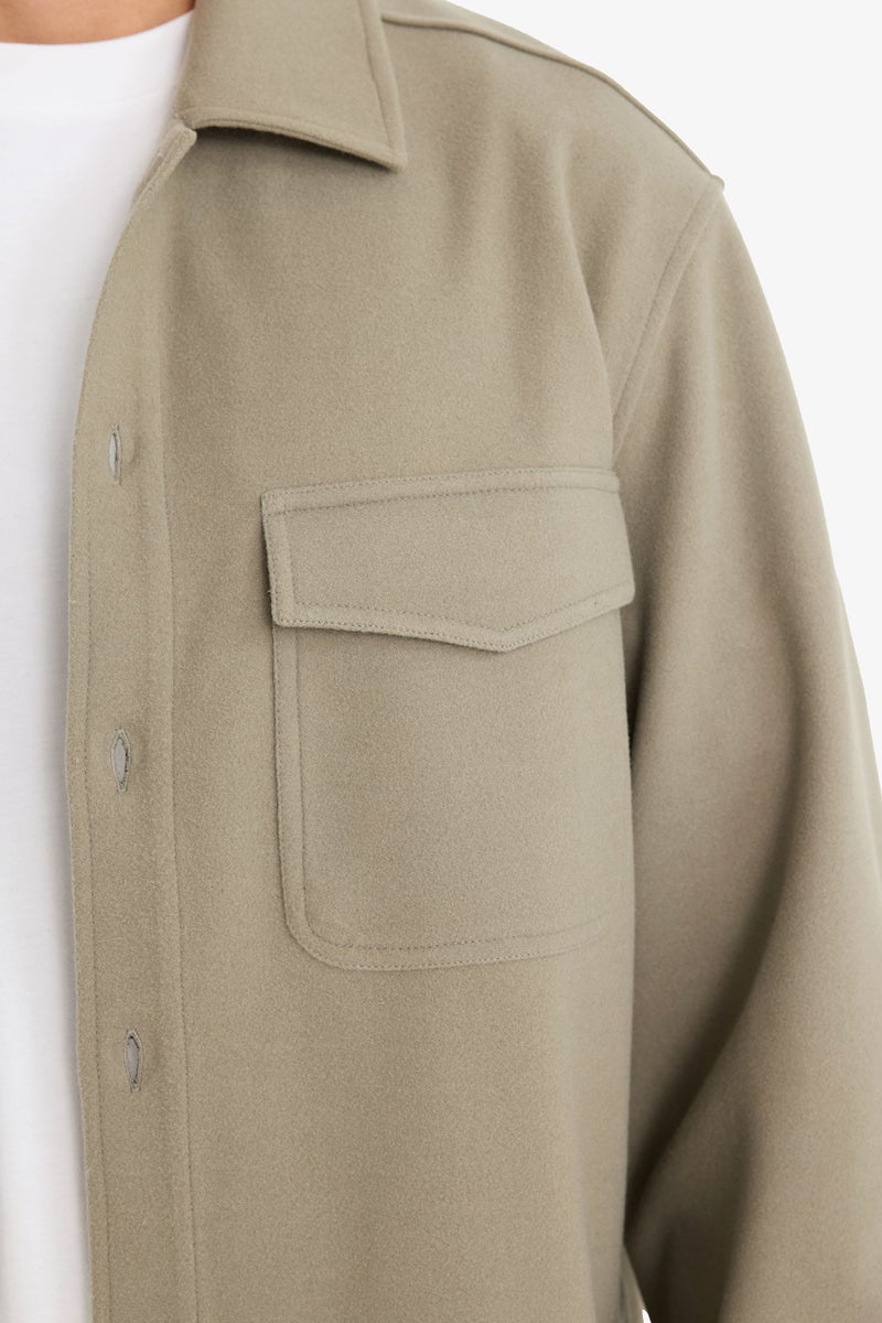 DeFacto Green Man Regular Fit Buttoned Shirt Jacket Casual - Image 5